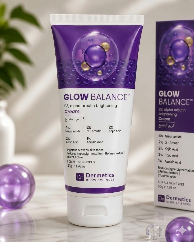 Glow Balance Brightening Cream 50g by Dermetics Glow Sciences with niacinamide, alpha arbutin and kojic acid